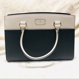 Kate Spade Caley Leather Black/White Satchel